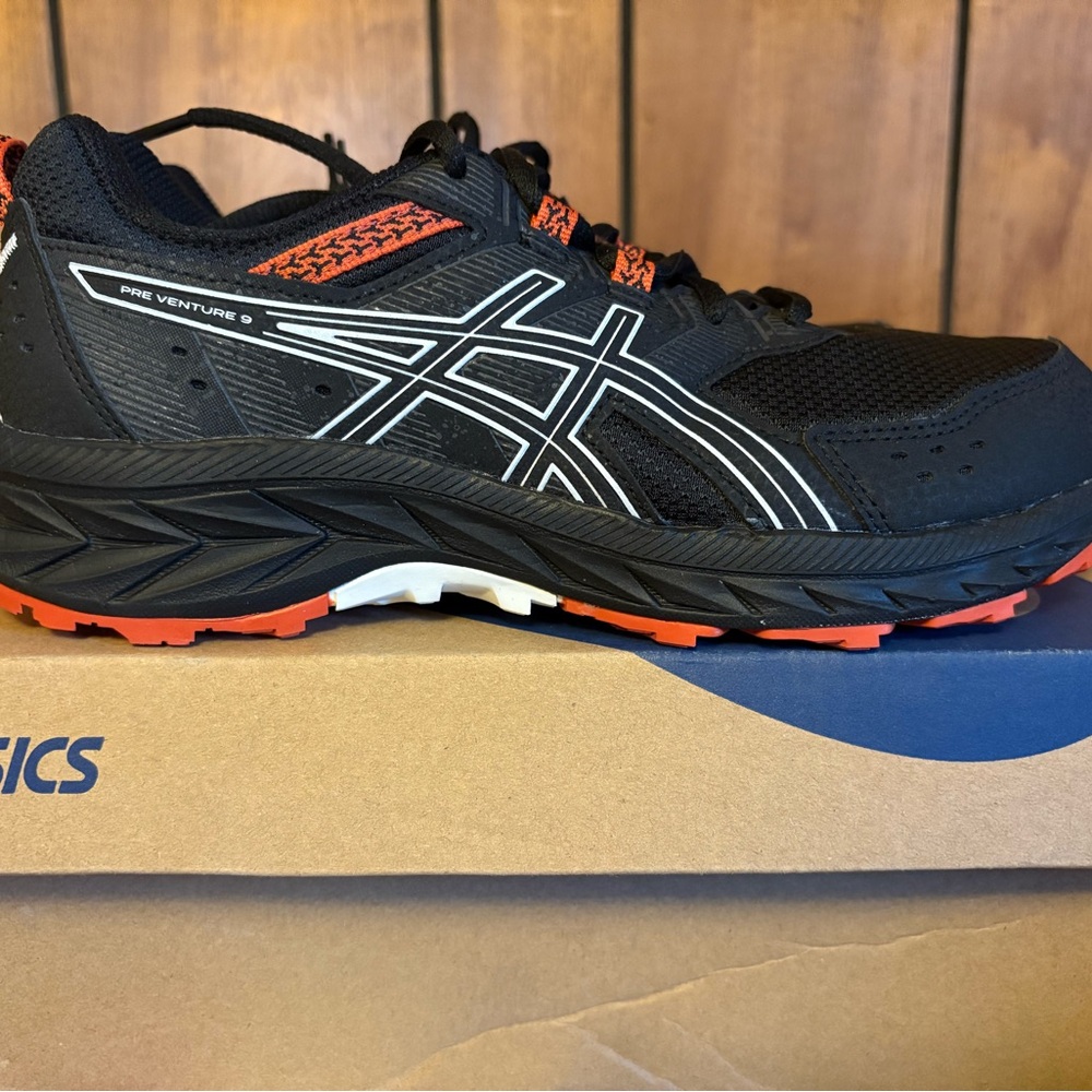 ASICS Black and Red Trail Shoes